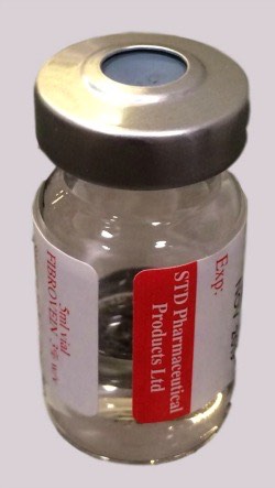 Fibro-vein represented here by a 5ml vial of the 3% strength Fibrovein product distributed Europe and on to other countries including New Zealand